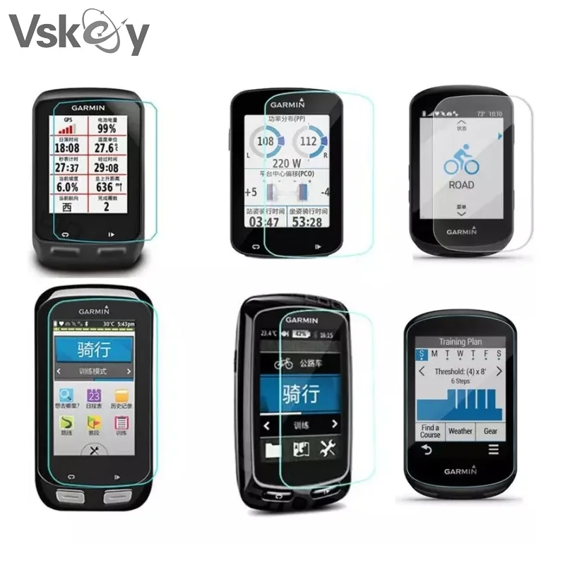 VSKEY 100PCS Tempered Glass for Garmin Edge 830 820 530 520 130 1030 1000 Screen Protector GPS Bicycle Stopwatch Protective Film