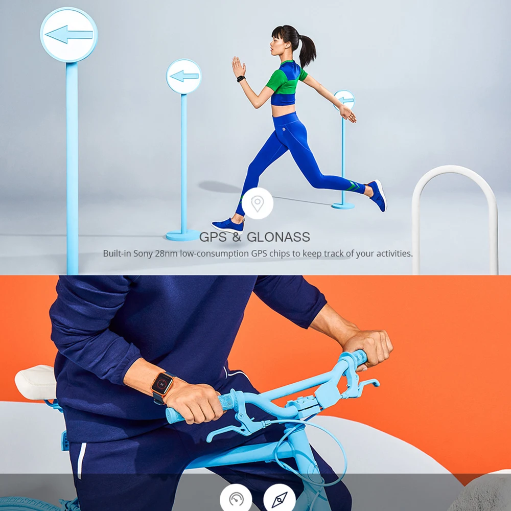 Global Amazfit Bip умные часы Bluetooth gps спортивный монитор сердечного ритма IP68 Водонепроницаемый напоминание о звонках MiFit APP будильник вибрация