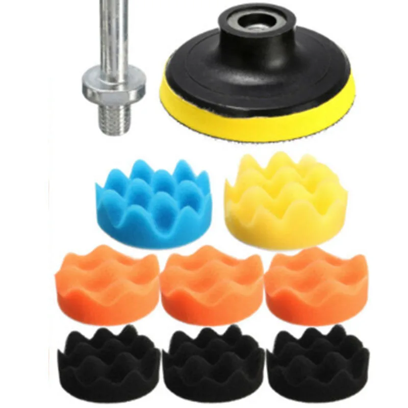 19 pieces 80mm car beauty waxing polishing sponge polishing pad polishing pad polishing sponge pad buffer 3 inch car waxing kit