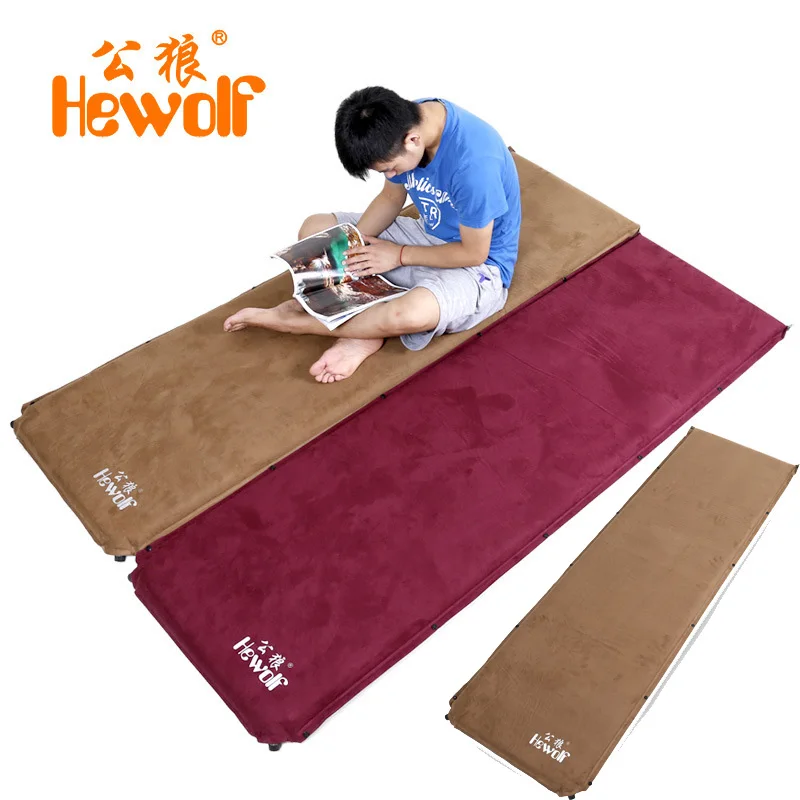Grossa-colchão à Prova de Umidade Acampamento ao ar Hewolf 6.5 Centímetros Camurça Almofada Inflável Automática Livre Tapete Tenda Esteiras Sesta 3 Pcs – Lot 1!