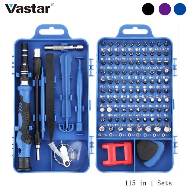 Vastar Прецизионная отвертка 110/115 в 1 набор мини электрических отверток для Iphone Huawei
