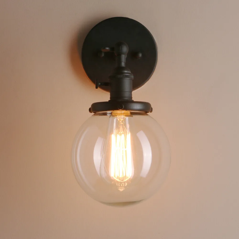 Parede de Vidro Lâmpada de Parede Lâmpada de Cabeceira Escada do Sotão Permo 5.9 vintage da Moderna Arandela Luzes Luminárias Luminária Luzes Espelho da 9 Luminárias de parede