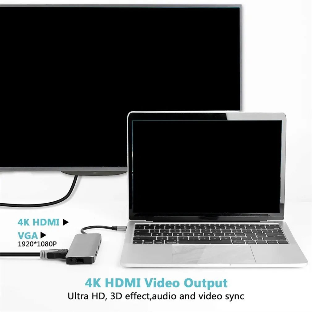 Type C USB C Hub 7 в 1 многопортовый USB 3,1 type C к HDMI USB 3,0 RJ45 SD кардридер зарядка PD адаптер конвертер для Mac