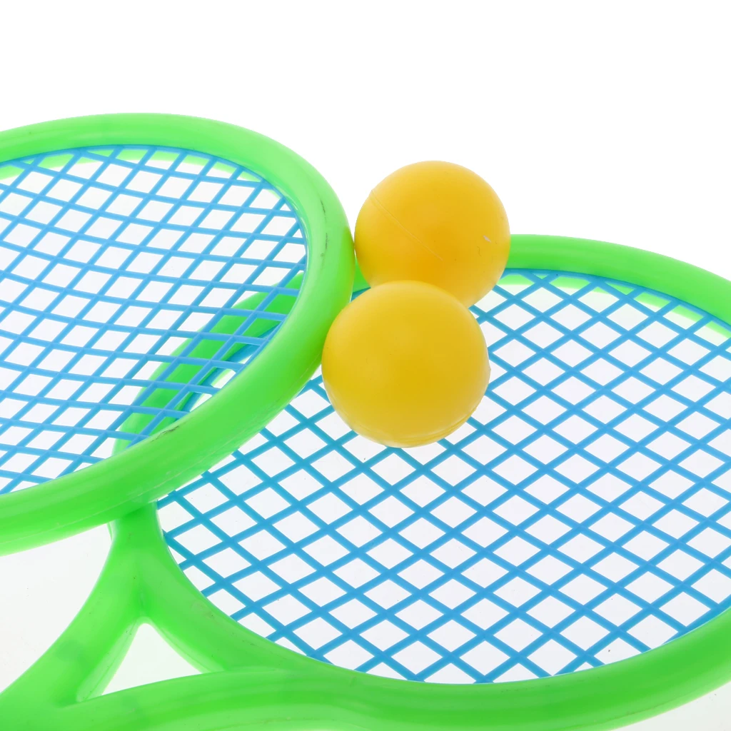 Beach Balls Set Bat Tennis Catch Rackets Racquets Badminton Toys Outdoor Fun Party Games