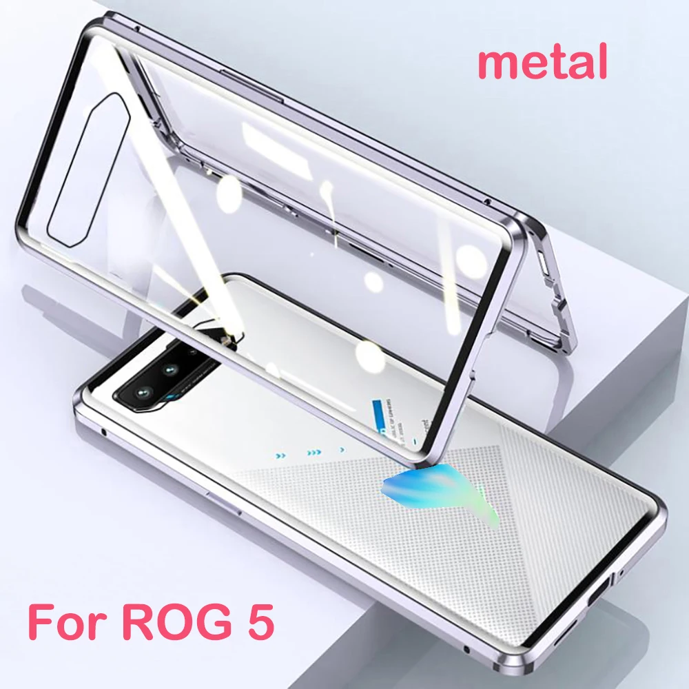 For ROG Phone 5 Case Metal Frame Doubl Sided tempered glass Cover For ASUS ROG 5 ROG5 Phone phone Cases