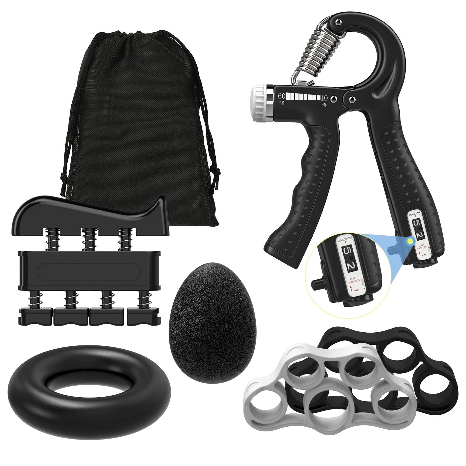 10-60Kg Hand Gripper Gym Expander Fitness Hand Grip Dynamometer Finger Wrist Arm Exerciser Strength for Muscle Recovery Trainer hand strengthener finger trainer finger strength trainer forearm exerciser wrist exerciser hand grip trainers hand grip exerciser hand exerciser hand trainer hand dynamometer