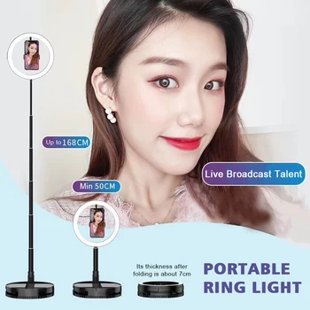

Indoor Outdoor Makeup Slefie USB Powered With Stand Portable Ring Light Desktop Live Streaming Aluminum Alloy Easy Storage