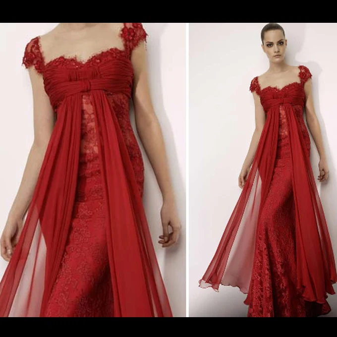 Gratis verzending party custommade 2016 zoete slanke vissenstaart kant chiffon maxi lange bruidsmeisje hoge hals tulle cap mouw prom jurk Gratis verzending party custommade 2016 zoete slanke vissenstaart kant chiffon maxi lange bruidsmeisje hoge hals tulle cap mouw prom jurk