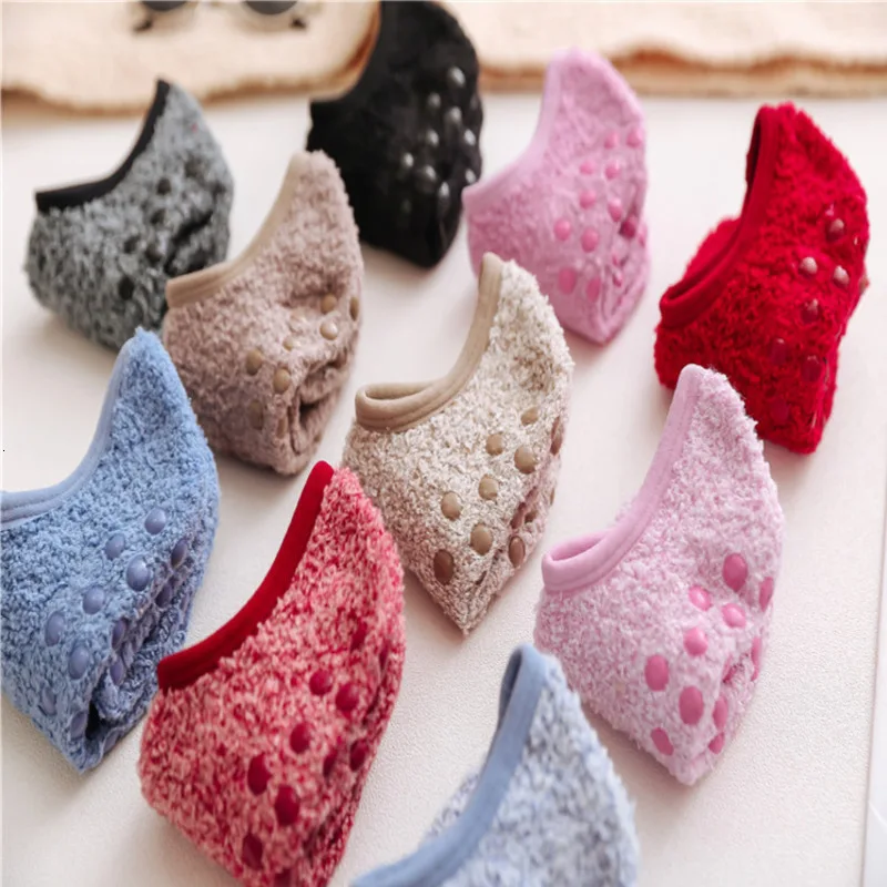 SP & CITY однотонные в горошек Нескользящие коралловый бархат женские носки удобные