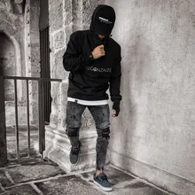 Pantalones vaqueros ajustados para hombre, Jeans rasgados de motorista de alta calidad, bocas de pie para hombre, cremallera para trotar, pantalones de lápiz de mezclilla informales, ropa