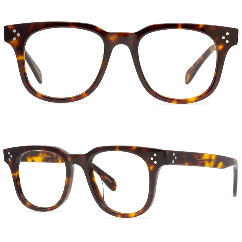 

2021 new acetate frame flat glasses for men and women can be equipped with myopia lenses