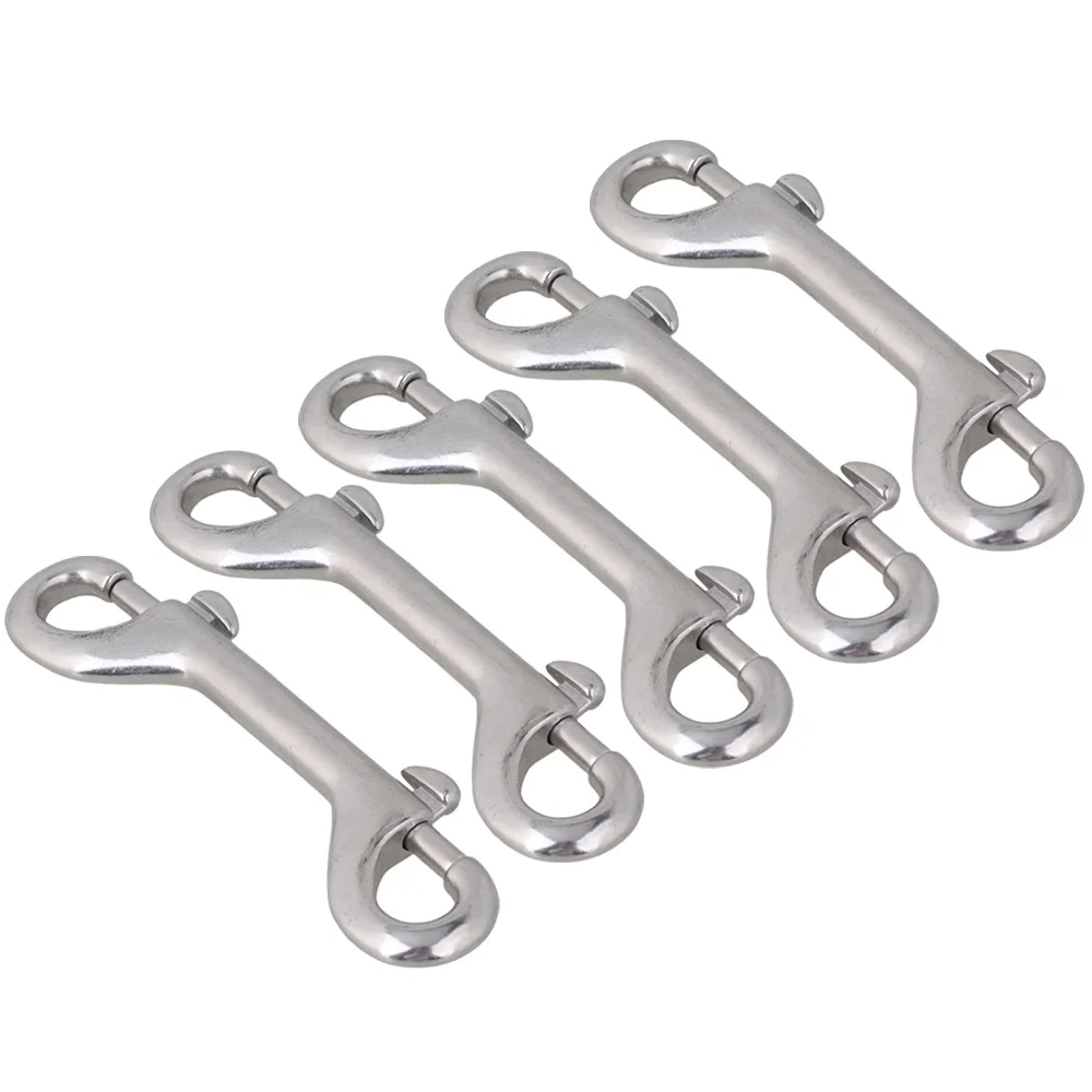 

5Pcs Double Sided 304 Stainless steel Clips Snaps Trigger Hook 115MM Double Ended Bolt Key Ring Snap Bolt Trigger Chain Clip