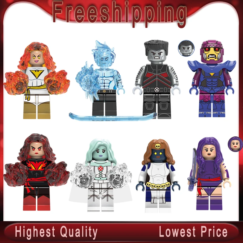 

Legoeinglys Marvel Xmen Super Heroes MINIFIGURed Dark Phoenix Colossus White Queen Mystique Blocks Bricks Toys For Children