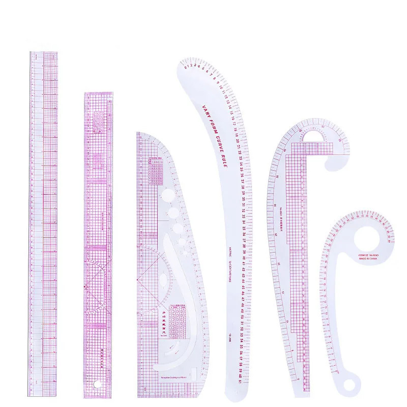MIUSIE 6 шт. французская метрическая линейка, пластиковые швейные инструменты, сортировка кривой формы, измерительная линейка портного для шитья, швейные принадлежности