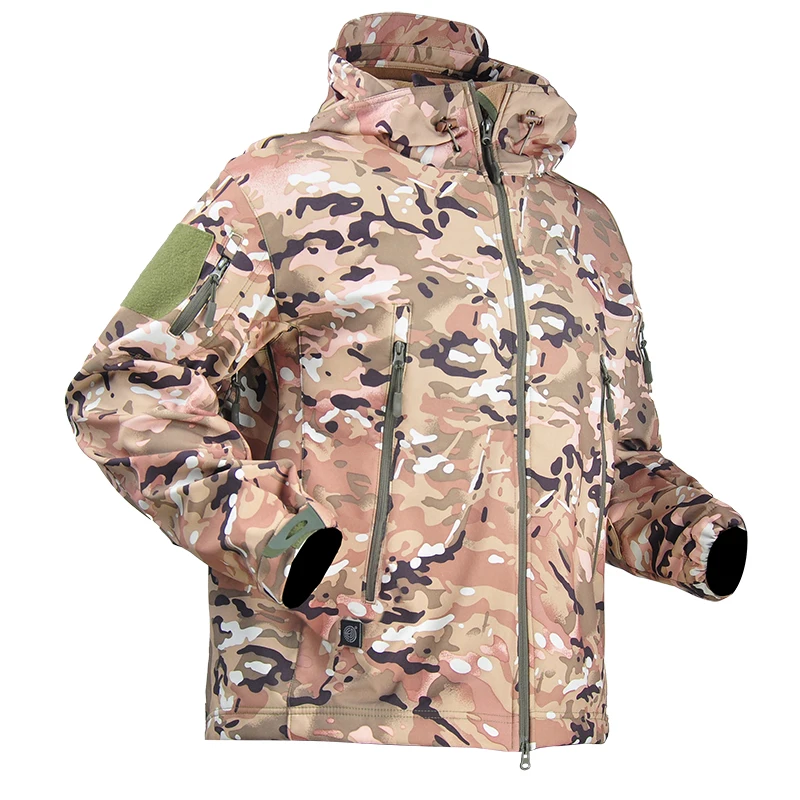 Outdoor Hiking Jacket+Shirts Soft Shell Outwear Windproof Windbreaker Military Shirt Tactical Fleece Jackets Hunting Clothes Set