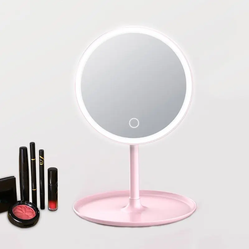 Сенсорный экран зеркало для макияжа с естественным белым светодиодный дневной свет Съемное основание Настольная косметические Макияж Armoire/рада предложить покупателям