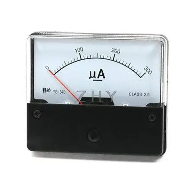 

YS-670 DC 0-300uA Rectangle Shape Analog Panel Meter Ammeter Gauge