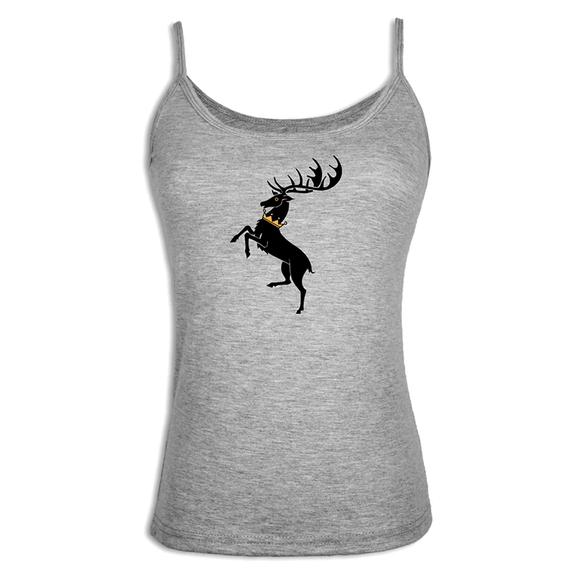 jfSingletS2176G Bucks Game of Thrones House Baratheon of Storm's End Our Is the Fury женский сексуальный жилет, хлопковый топ на бретелях - Цвет: jfSingletS2176G