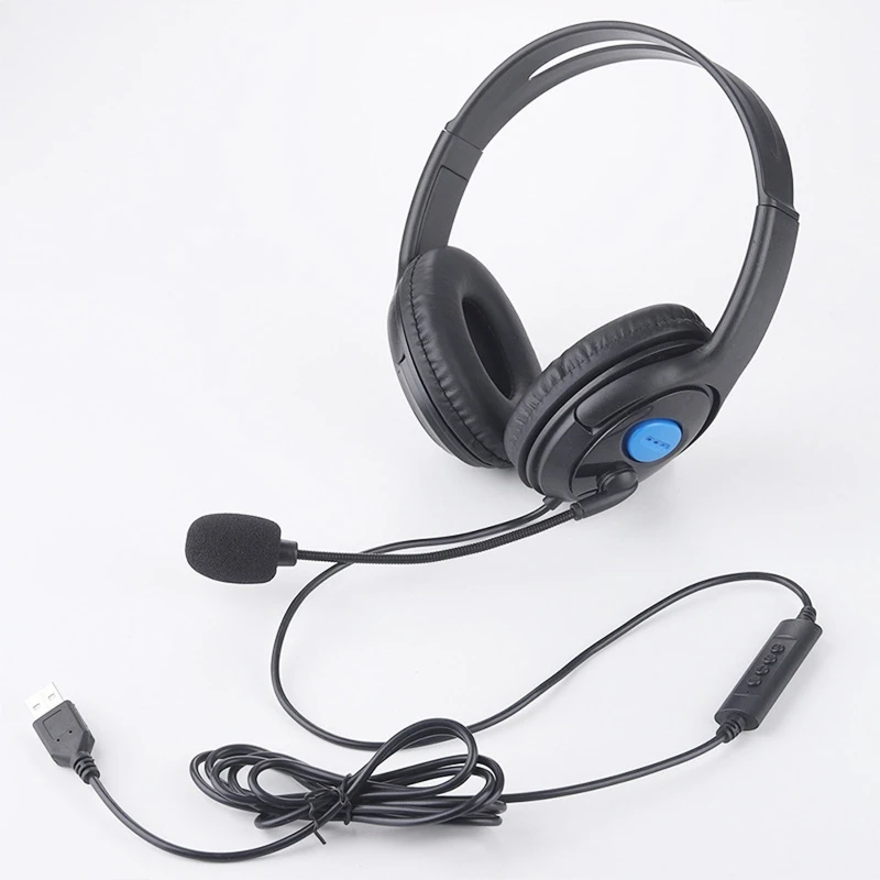 Telephone Traffic Headset USB Wired Noise Cancelling Headset Gaming Computer Learning Headphone With Adjustable Microphone Volum