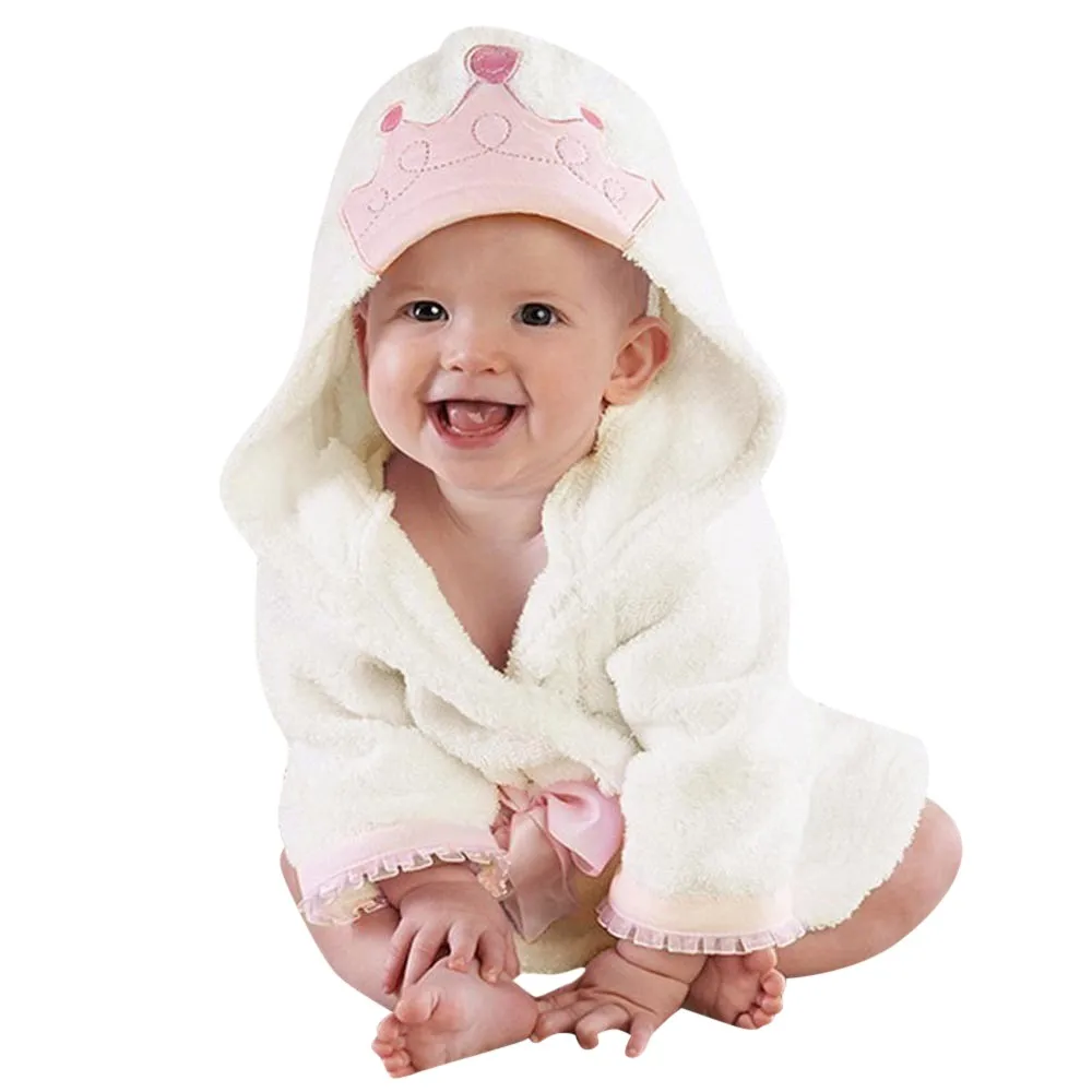 Полотенце с капюшоном и короной; детский халат; детский банный халат с длинными рукавами; детский банный халат с милым животным; халат для мальчиков и девочек; пижамы; Aug1