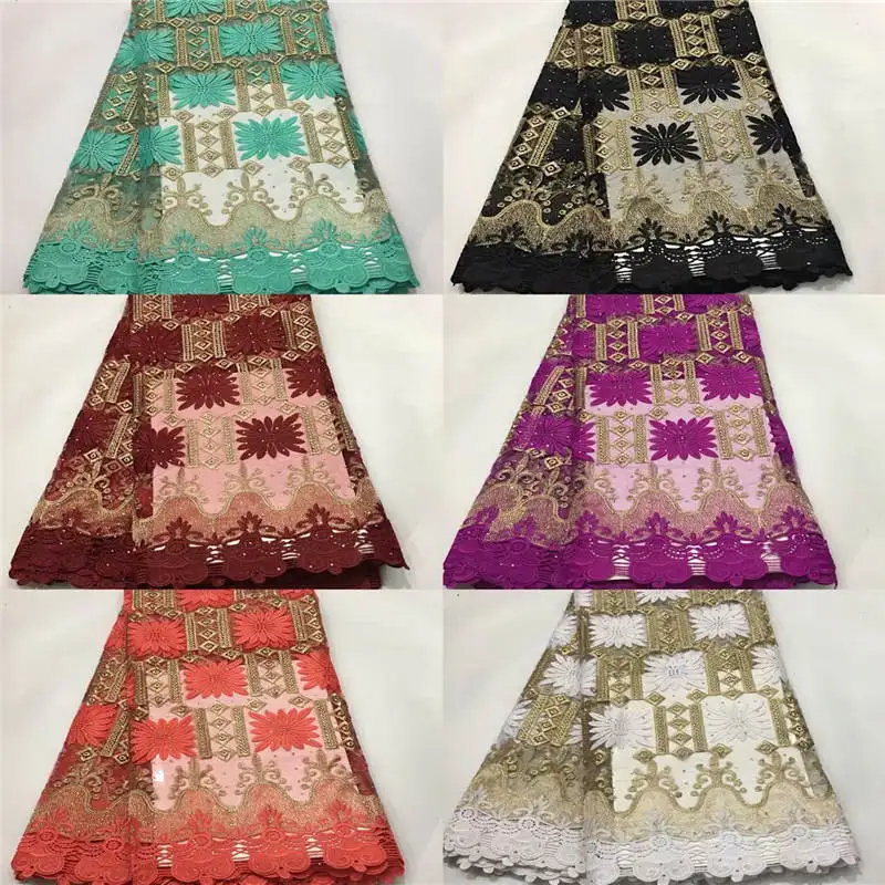 

ZQM!African Lace Fabric 2019 High Quality French Mesh Lace Fabric Beads Nigerian Milk Lace Fabrics For Dress ! J110532