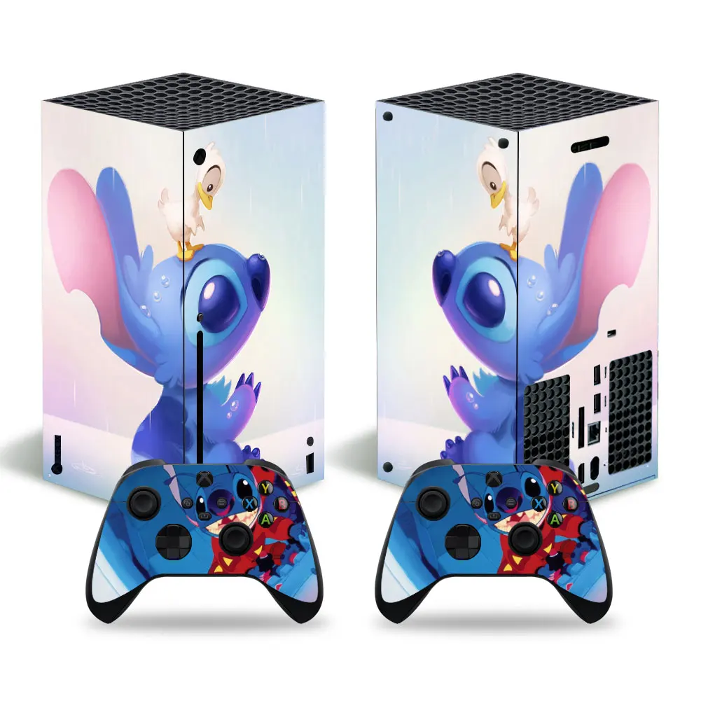 Disney Stitch Iron Man Skin Sticker Decal Cover for Xbox Series X Console and 2 Controllers Xbox Series X Skin Sticker Vinyl 