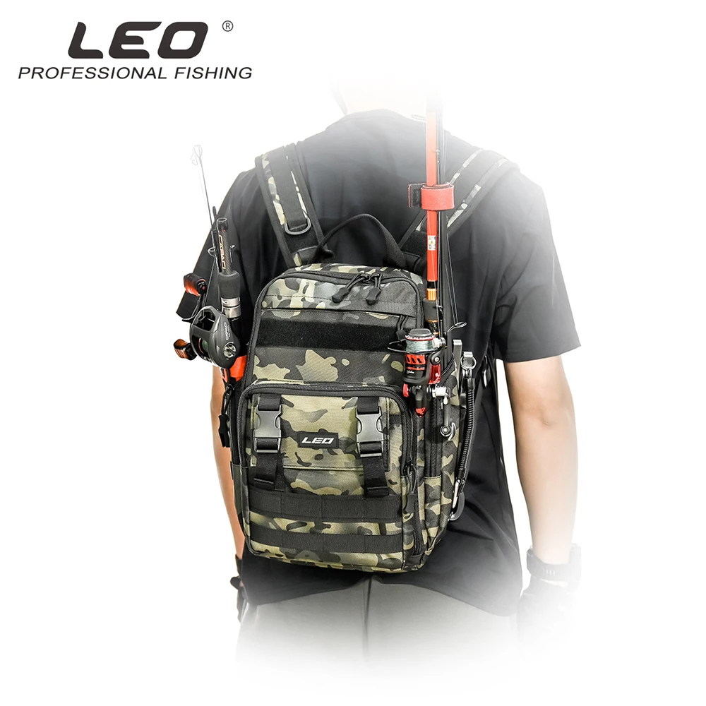 

LEO Fishing Tackle Bag Lure Backpack Tactical Multifunctional Military Shoulder Chest Bag Pack for Outdoor Fishing