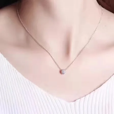 Billig TSHOU30 925 sterling silber chic halskette Einfache temperament kurze kleine frische runde perle anhänger peas schlüsselbein kette weibliche