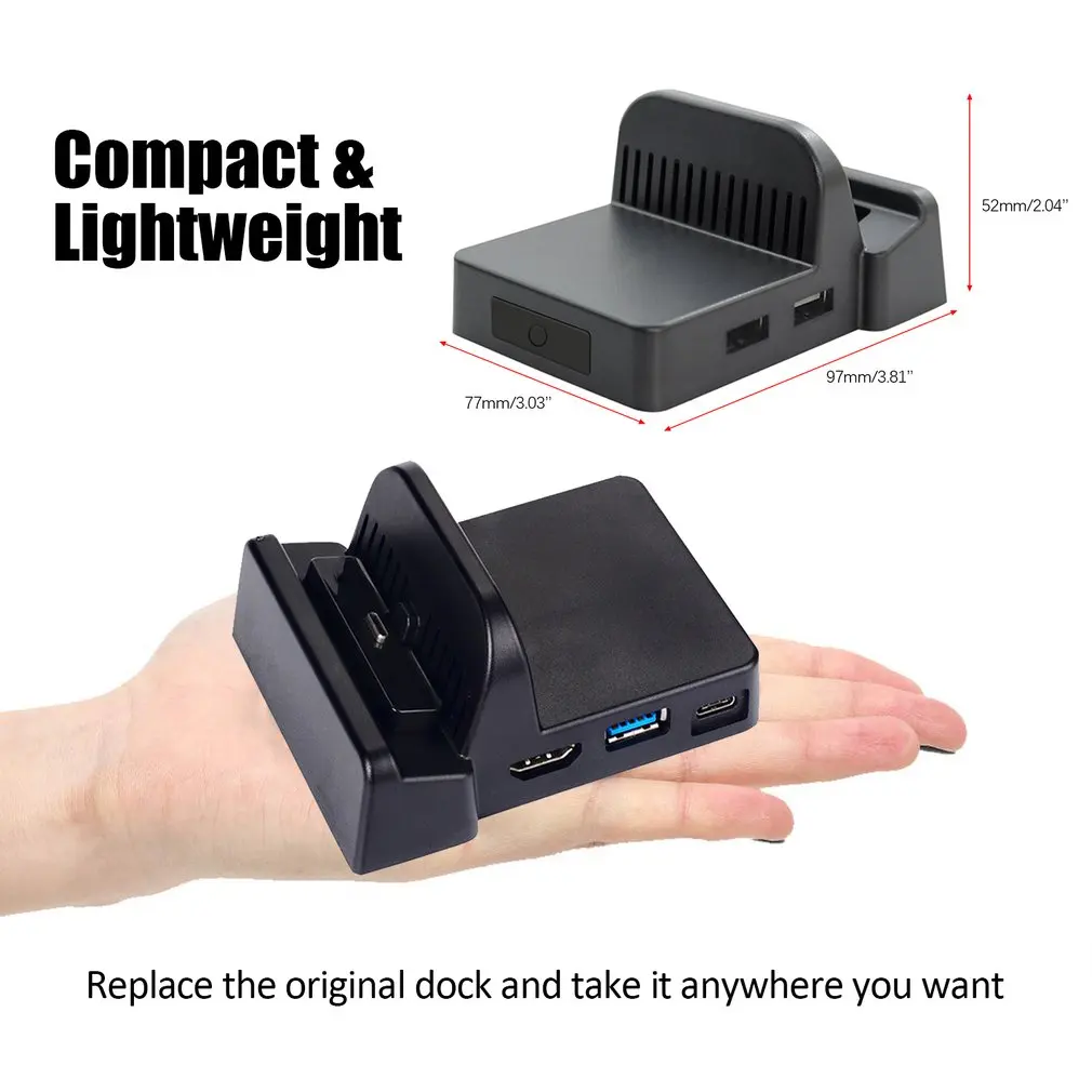 Hdmi-зарядная док-станция с кронштейном HDMI для преобразования видео Зарядная база зарядного устройства для хоста переключателя