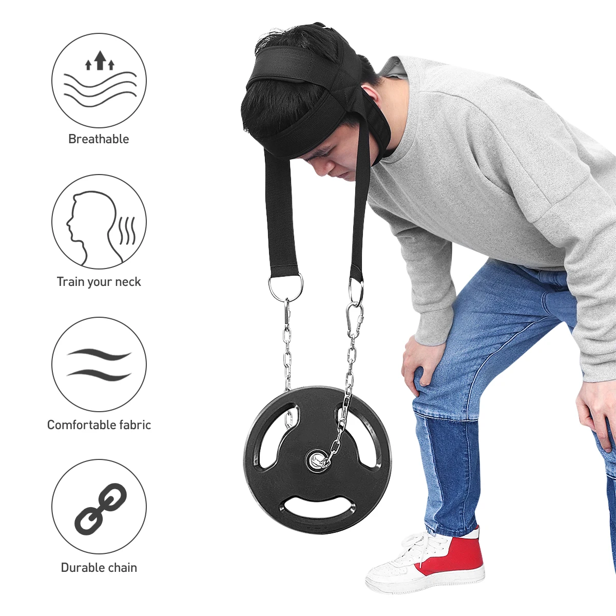 

Clispeed 1PC Adjustable Comfortable Non-toxic Durable Neck Harness for Weight Lifting Resistance Training Fitness Club