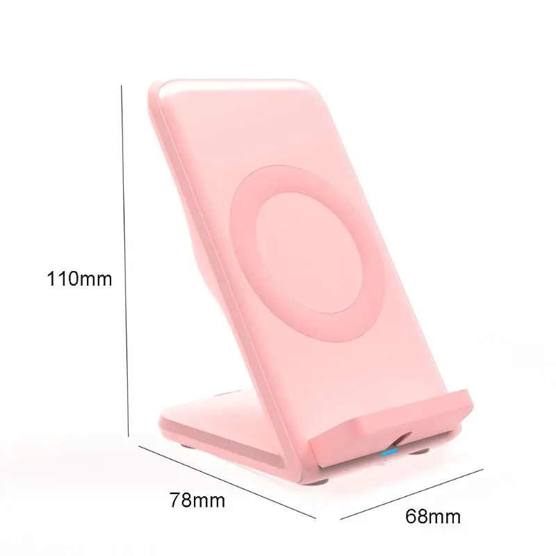 Розовое 10 Вт Беспроводное зарядное устройство Быстрая Беспроводная зарядка подставка крепление для мобильного телефона 95AF
