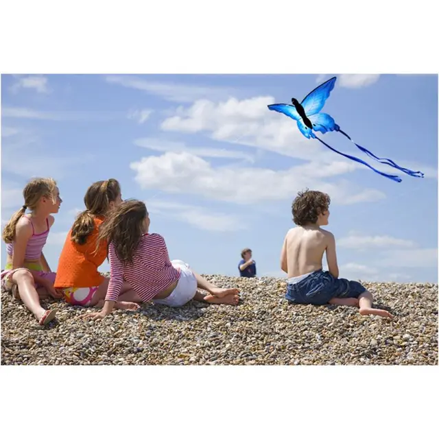So Beautiful Blue Butterfly Kite Outdoor Fun Kite With 30m Line Kids Toy Summer Sports 4