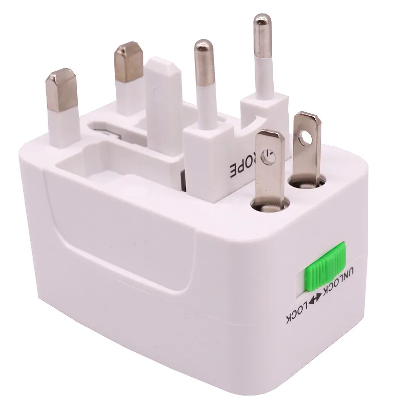 Белый Универсальный адаптер для путешествий двойной 2 USB 2usb порт AC адаптер питания мобильный компьютер плоская камера Универсальный PDA плеер