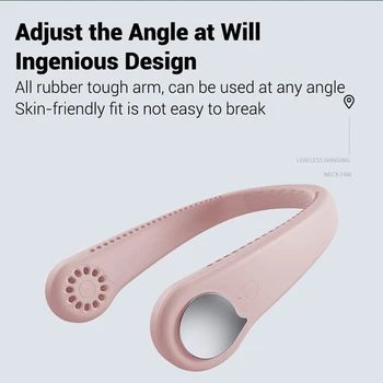 

Portable Summer Cooler Dual Fan 3 Gears Adjustable Hands-free Hanging Neck Fan Office Quiet Collapsible Desk Fans