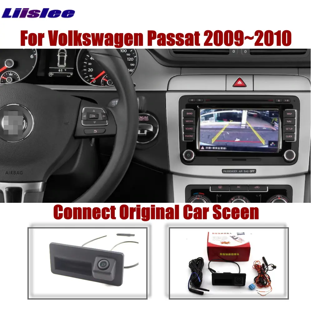 Динамическая траектория камера для Volkswagen Passat 2009 2010 автомобильный экран обновление обратного изображения парковка ручка багажника