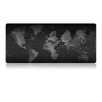 

World Map Gaming Mousepad Anti-slip Natural Rubber Mouse Mat w/Locking Edge