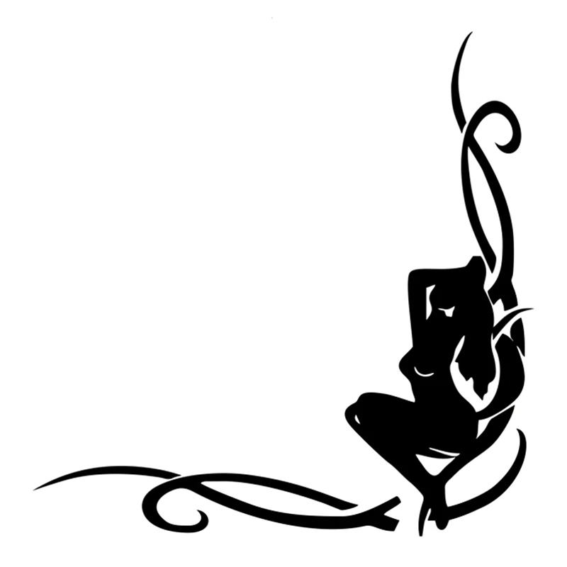 

Funny Car Sticker Girl (in The Corner of The Glass) Vinyl Decal Waterproof Sunscreen Decoration Accessories,15cm*15cm