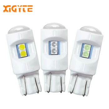 

2019 T10 W5W 168 501 2825 Ceramic Super Bright 3030 LED Wedge Car Interior Reading Lamps License Plate Lights Auto Parking Bulbs