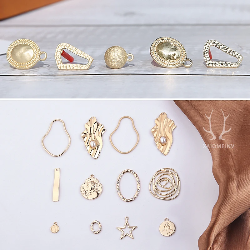 10pcs Hot Sale Jewellery Alloy Geometric Earrings Oval five-pointed Star Shape Stud For Women Diy Handmade Accessories | Украшения и