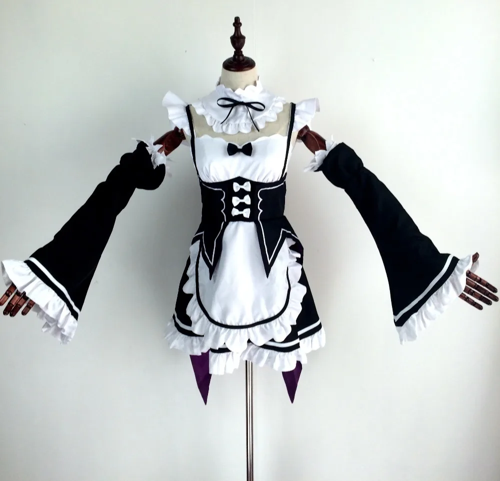 Аниме Re: zero Hajimeru Isekai Seikatsu жизнь в другом мире Рам Рем косплей костюм платье служанки для Хэллоуин костюм
