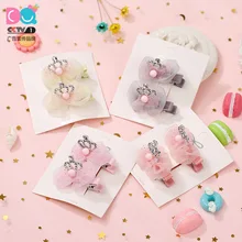 Южная Корея стиль детская заколка-бабочка набор принцесса Корона украшение для волос милая девочка ткань заколки