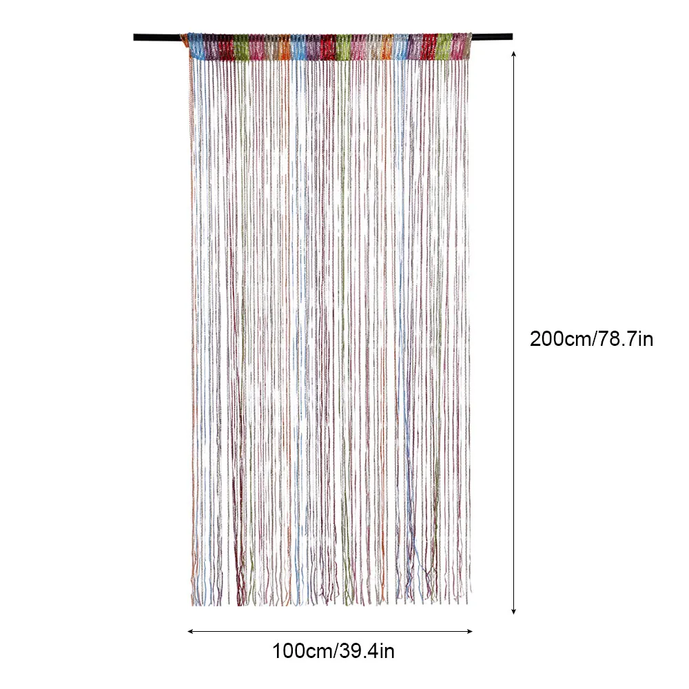 100x200 см струнная занавеска блестящая кисточка подвесная гирлянда дверная занавеска делитель украшение окон украшение для дома спальни - Цвет: Iridescent