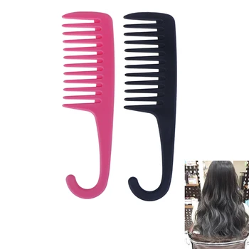 

Large Wide Tooth Combs Of Hook Handle Detangling Reduce Hair Loss Comb Pro Hairdress Salon Dyeing Styling Brush Tools Hot Sale