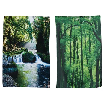 

2 Pcs 100x150Cm Green Wall Hanging Tapestry Wall Art Tapestries Home Decor, 1 Pcs Dream Amazing Beautiful Fresh Forest & 1 Pcs R