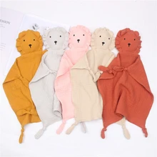 Sucette douce pour bébé, bavoir serviette douce Animal Lion poupée anneau de dentition nourrissons confort de sommeil soins infirmiers couverture de câlin jouets