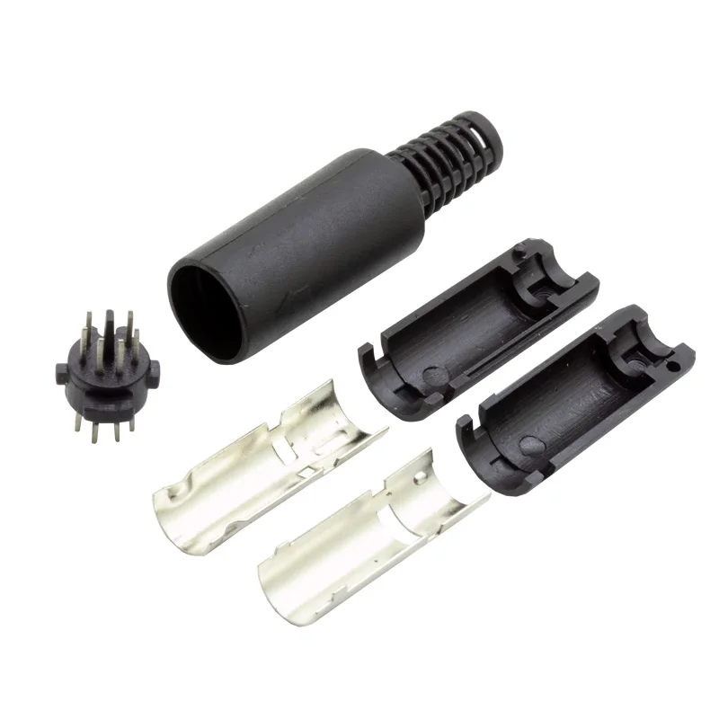 conector mini din pinos din plugue macho com cabo de plastico din adaptador conector cabos solda diy 04
