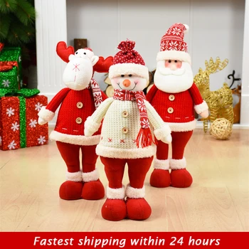 

Christmas Dolls Xmas Santa Claus Snowman Elk Toys Red Christmas Figurines Navidad Decoraciones Para El Hogar Envio Gratis