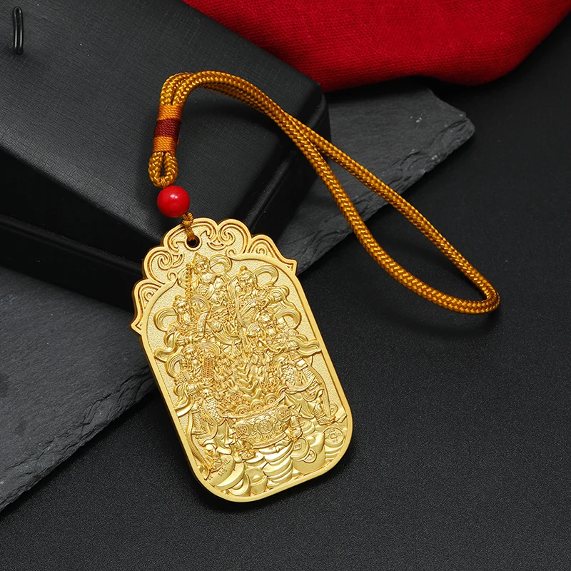 Geomantischen master HOME SHOP AUTO glück Bringen geld Gott des reichtums mehrzweck Amulett Gold medaille Anhänger talisman – Detail 1