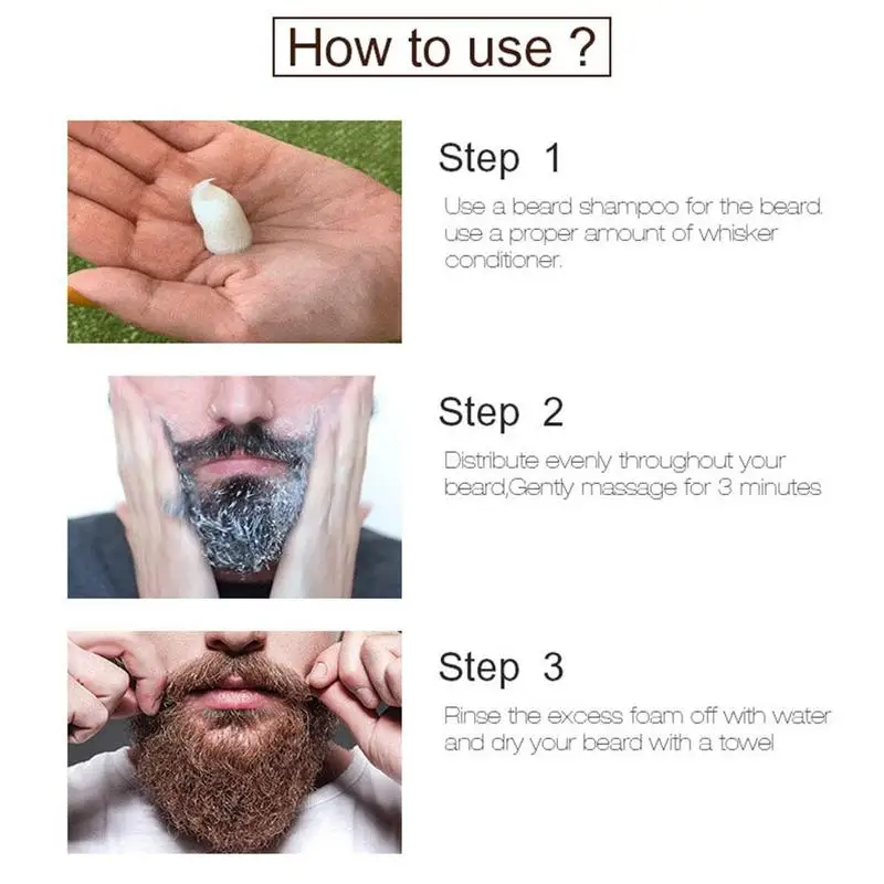 Men's Beard Shampoo Deep Cleansing Nourishing Beard Cleanser Wash Moisturiser Deep Cleansing Beard Conditioner 100ml Men's Beard Shampoo Deep Cleansing Nourishing Beard Cleanser Wash Moisturiser Deep Cleansing Beard Conditioner 100ml