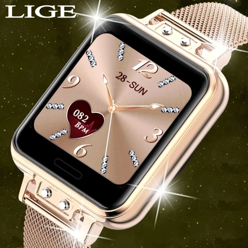 LIGE 2020 New Smart Watch Women Heart Rate Women Menstrual Cycle Multifunction Ladies Smartwatch Fitness Tracker For Android IOS